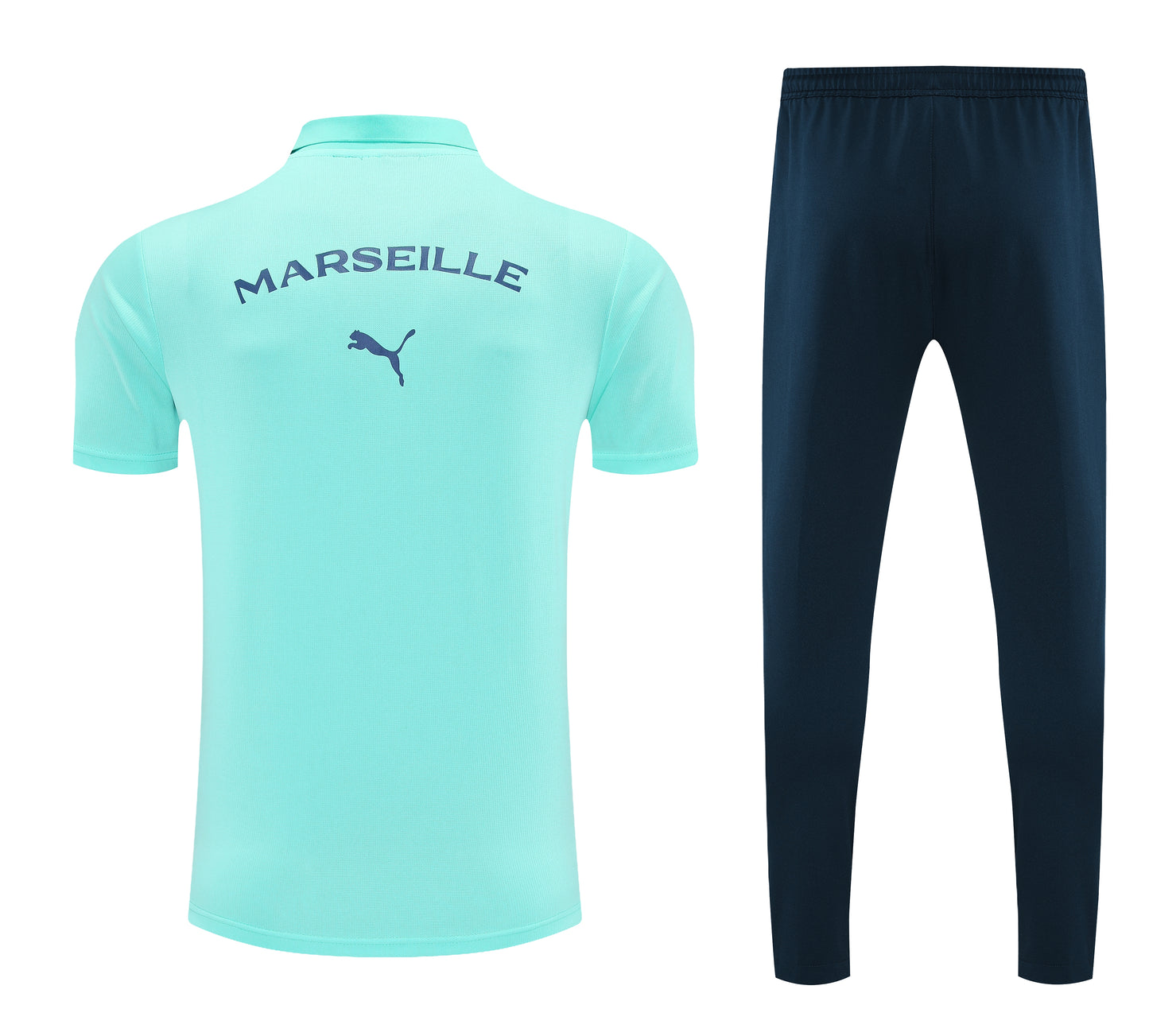 Ensemble Polo bleu turquoise Olympique de Marseille 2025-2026