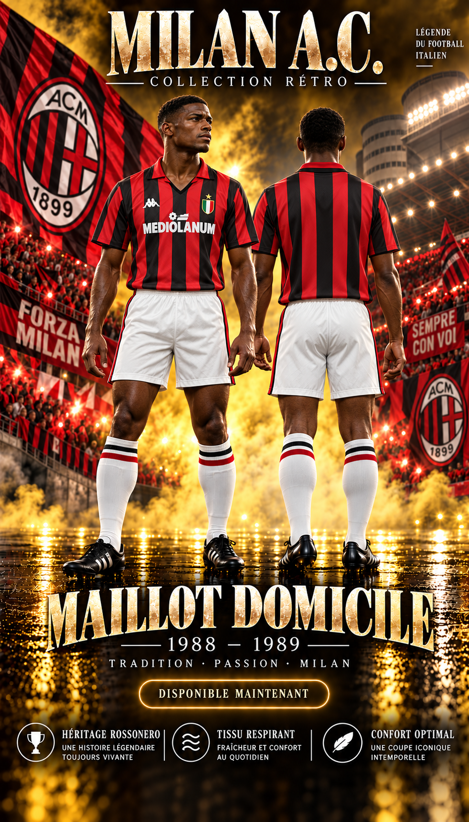 Maillot Milan AC domicile 1988-1989 – Présentation et détails