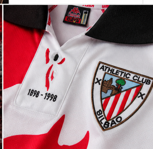 Détail écusson et marquage centenaire 1898-1998 Athletic Bilbao