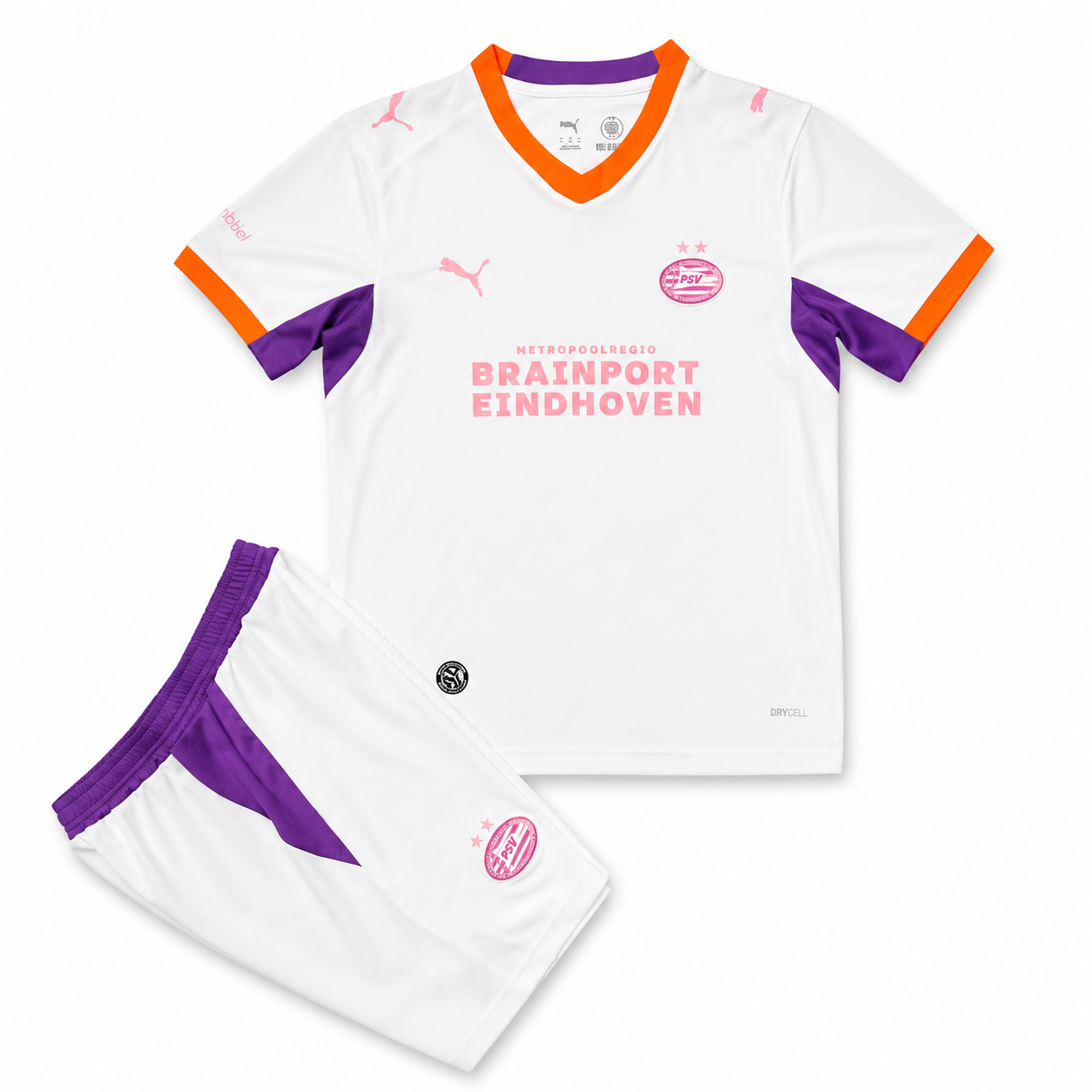 Maillot PSV Eindhoven Extérieur 2026-2027 – Blanc, Rose, Orange et Violet