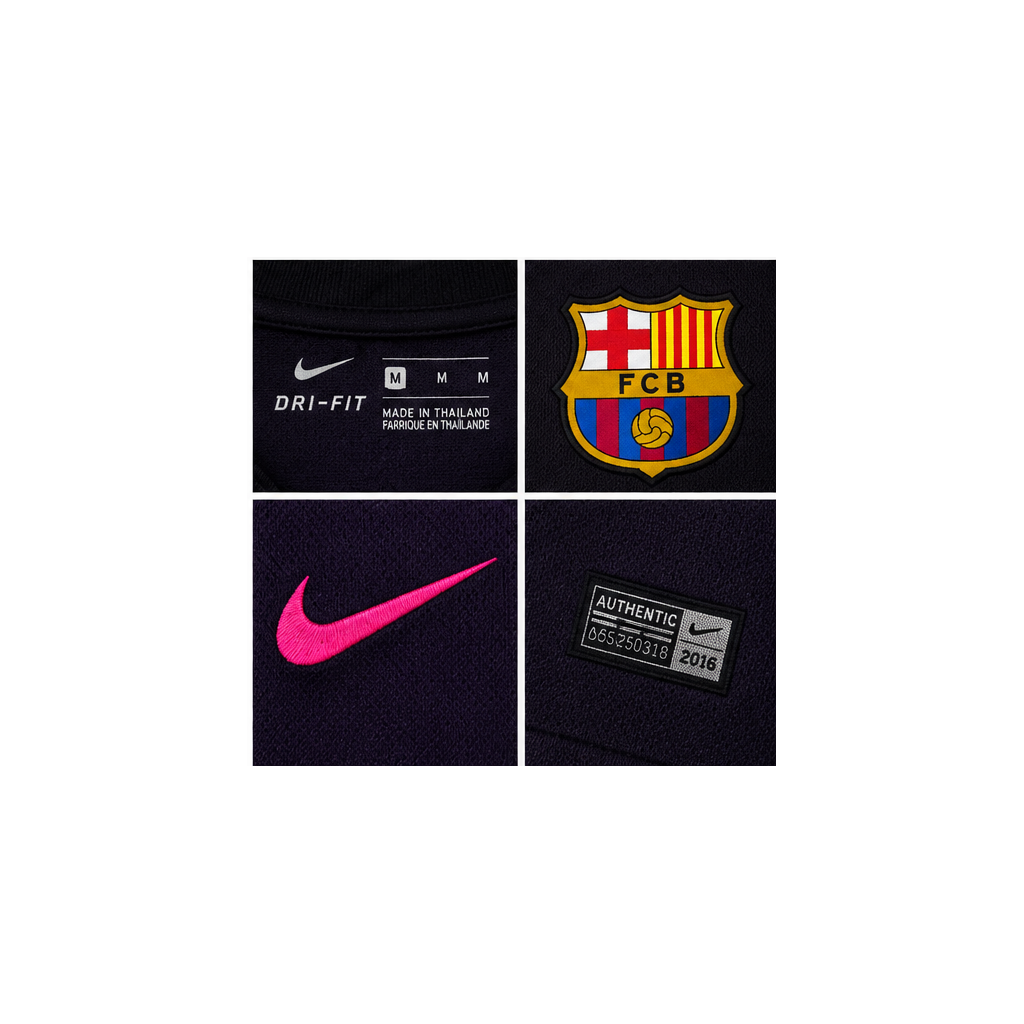 Barcelone extérieur rétro 2016/17 manches longues detail