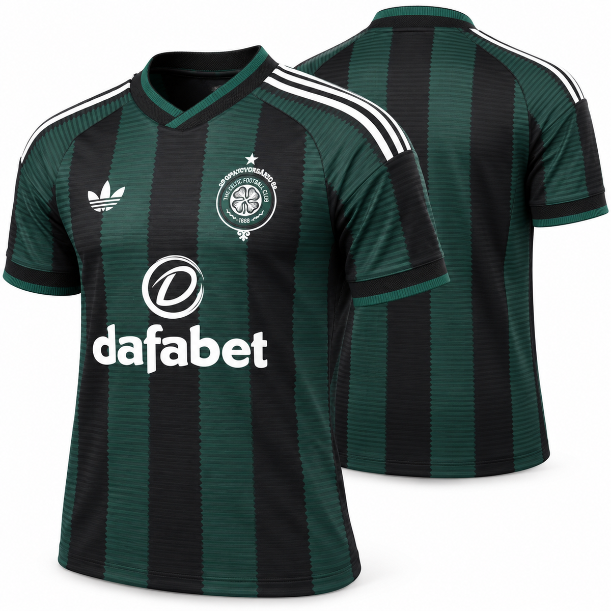 Maillot Celtic extérieur 2026-2027 vert et noir – vues en perspective