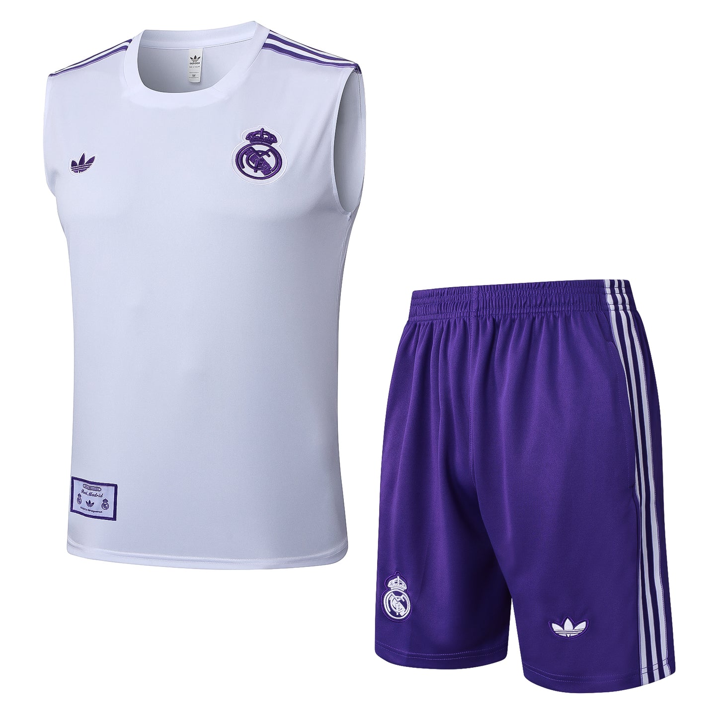 Ensemble débardeur + short blanc/violet Real Madrid 2025-2026