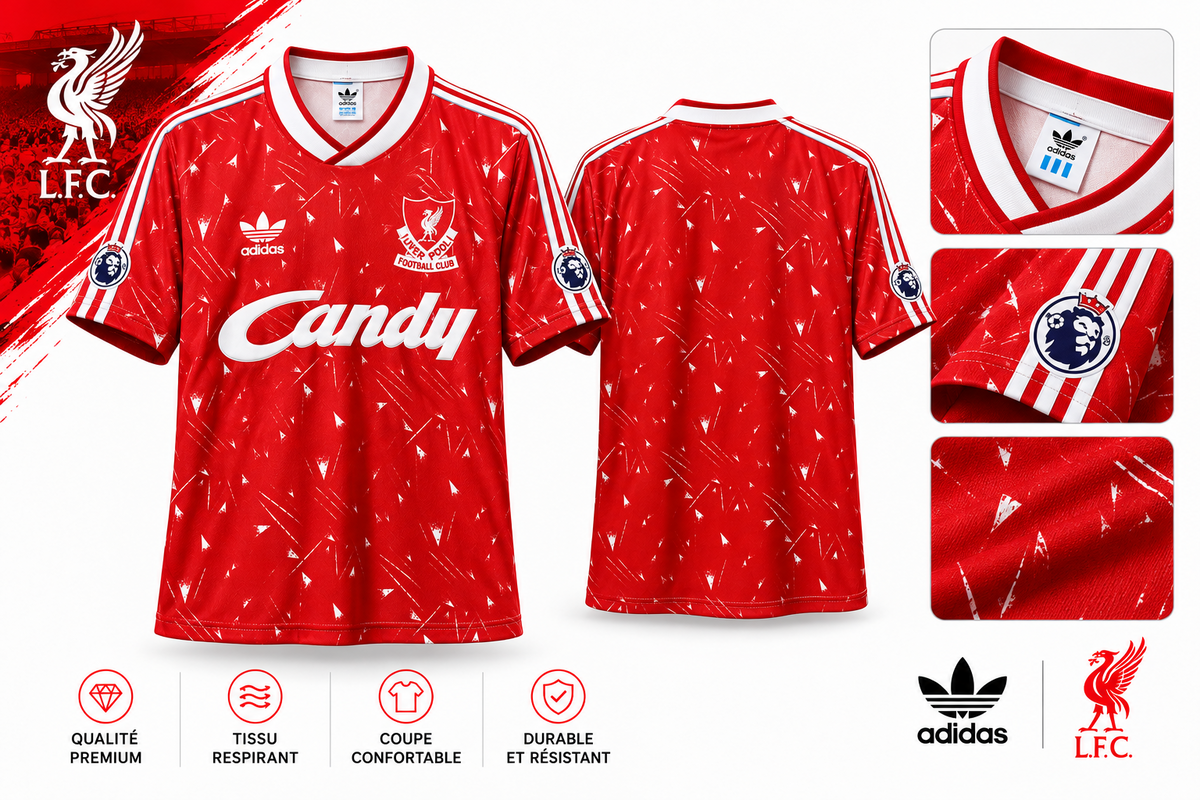 Maillot Liverpool domicile 1989-1991 — details