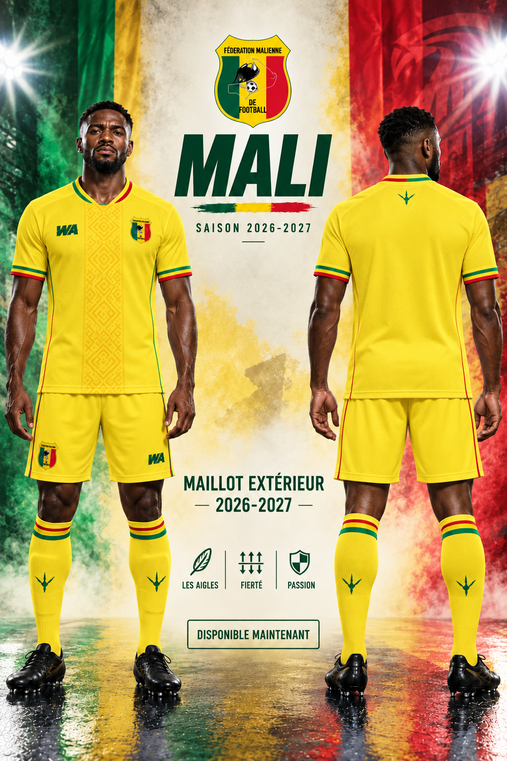 Maillot Mali extérieur 2026-2027 jaune — affiche