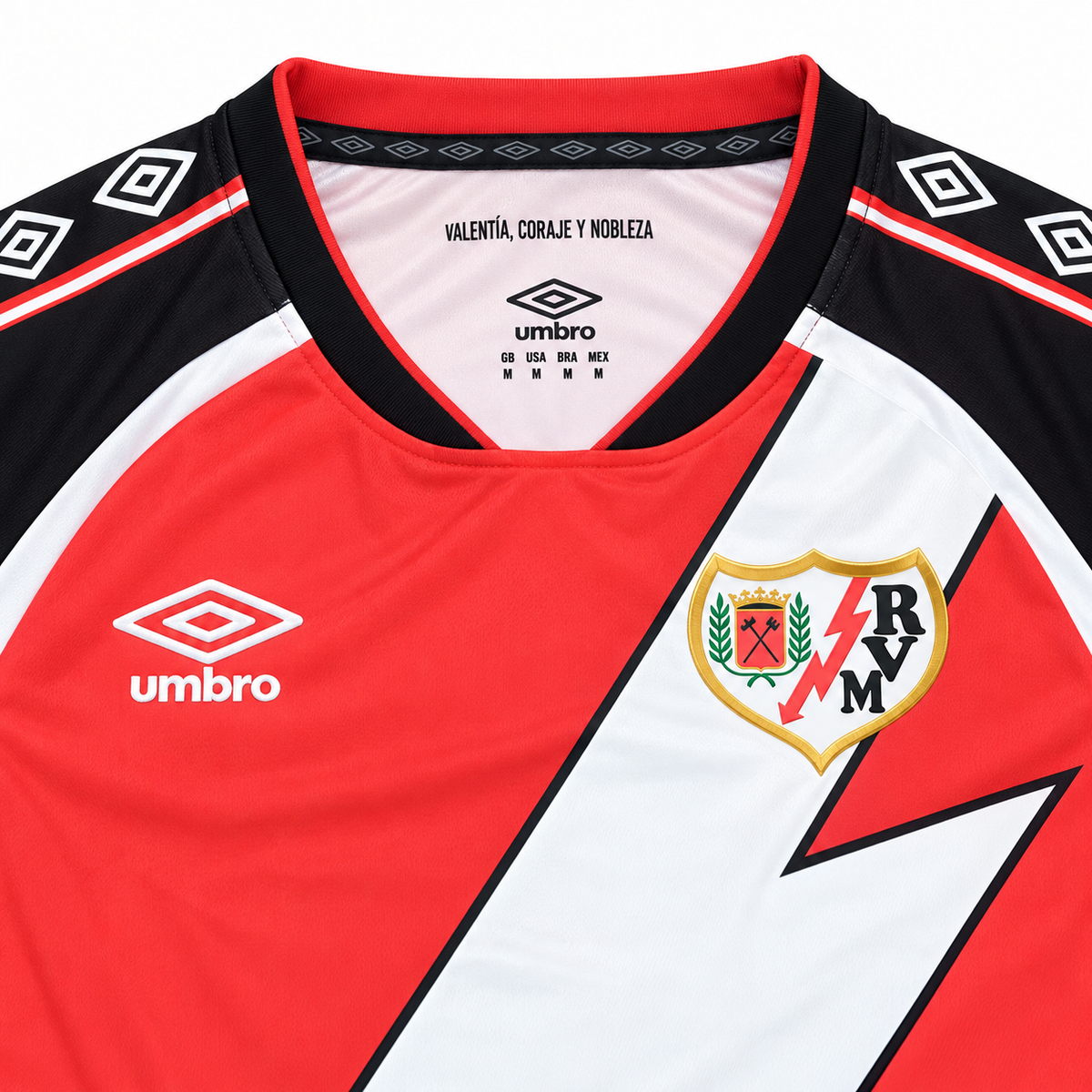 Maillot Rayo Vallecano Domicile 2026-2027 rouge noir blanc — detail