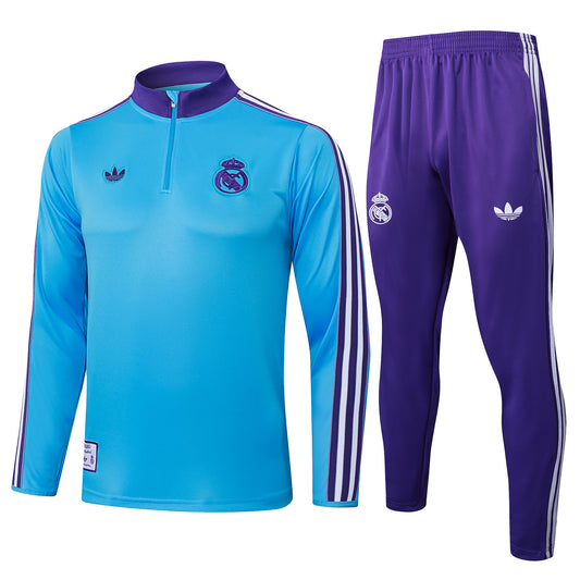 Survetement bleu turquoise Real Madrid 2025-2026