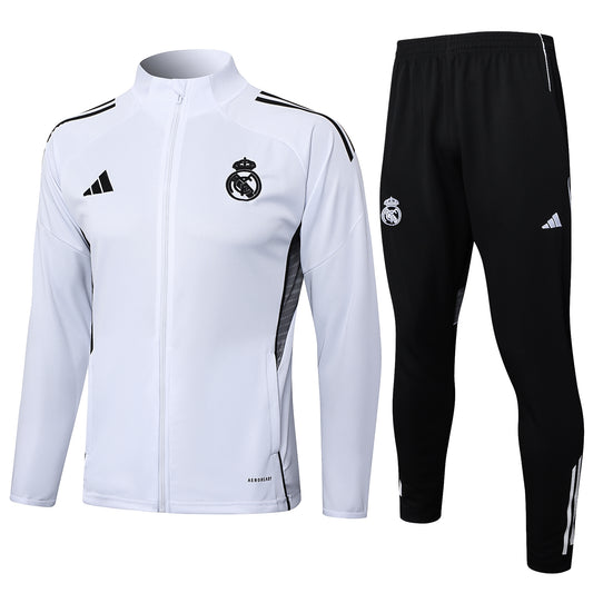 Survetement blanc/noir Real Madrid 2025-2026