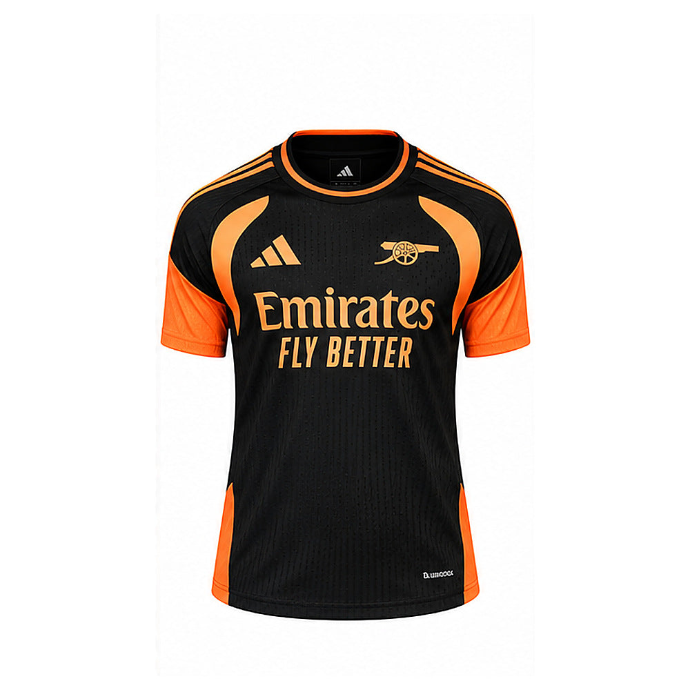 Maillot entraînement Arsenal 2026-2027 noir et orange vue de face fond blanc