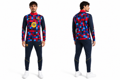 Ensemble Survêtement FC Barcelone Bleu mosaïque  Homme 2026/2027 – Training Suit Barça