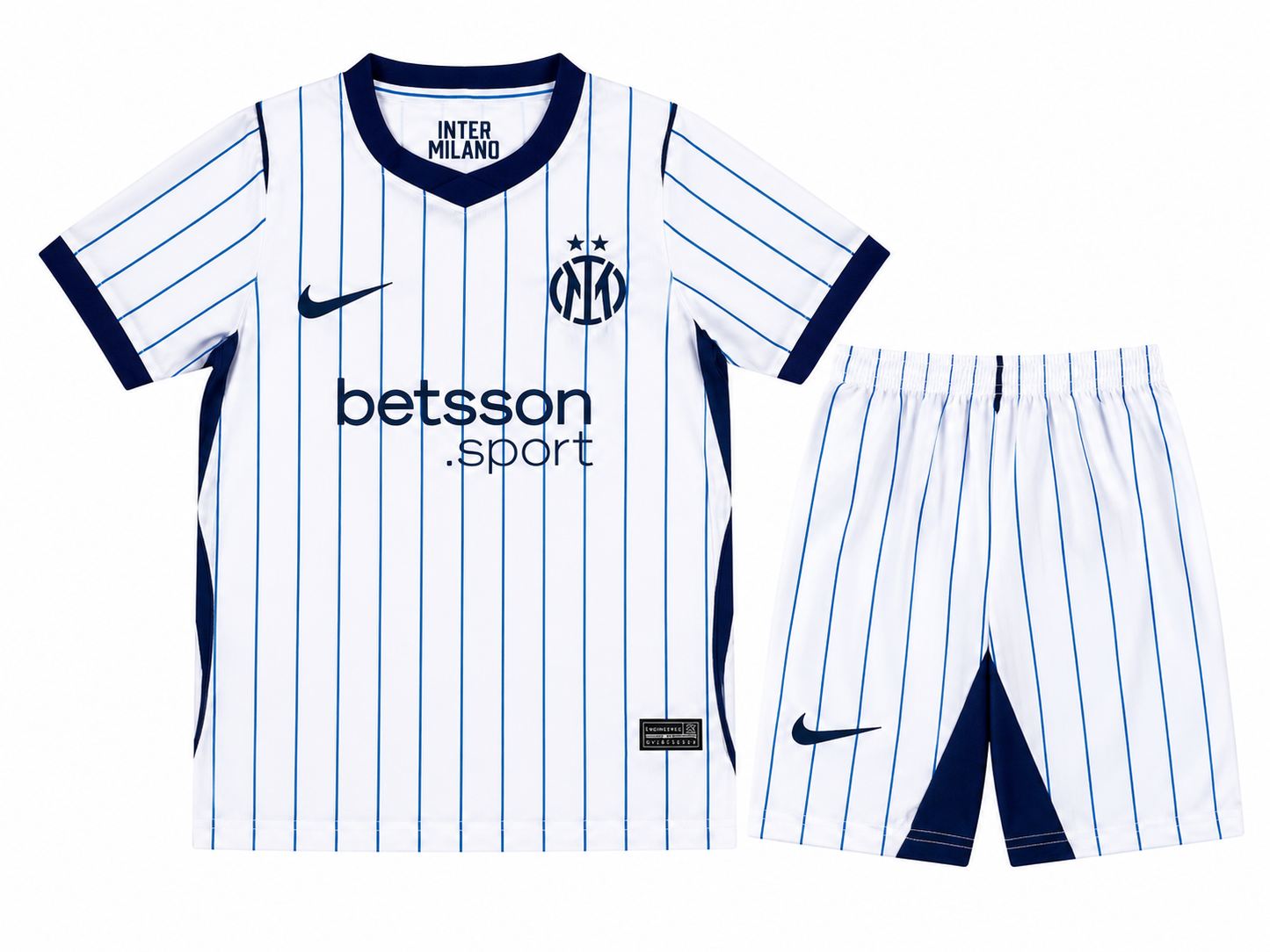 Maillot Extérieur Inter Milan 2026-2027 Blanc à Fines Rayures Bleues