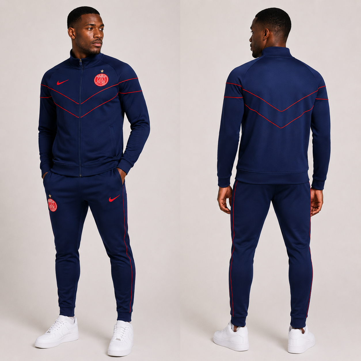 Survêtement 2026-2027 PSG Homme Bleu Marine – Ensemble Veste Zippée & Pantalon Training Football Lifestyle
