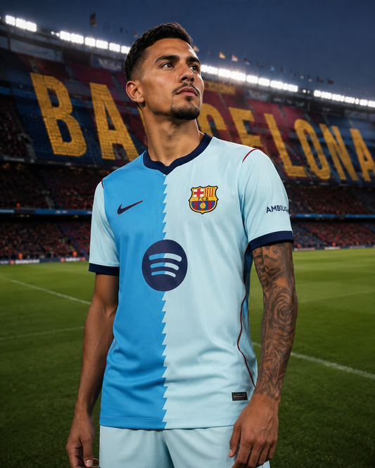 Maillot FC Barcelone Extérieur 2026/2027 Homme – Jersey Away Bleu Ciel | Tenue Football Barça Premium
