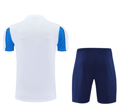 Ensemble T-shirt + short blanc/bleu Olympique de Marseille 2025-2026