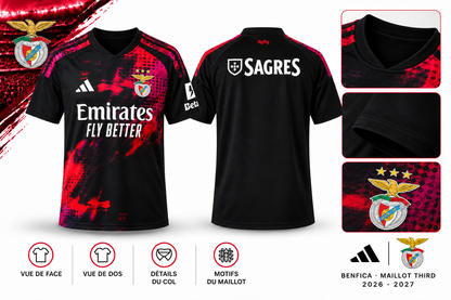 Maillot 2026-2027 – vue de face, de dos et détails
