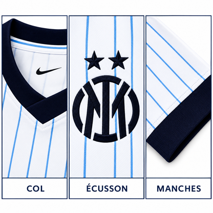Inter Milan extérieur 2026-2027 — détails du col, de l’écusson et des manches