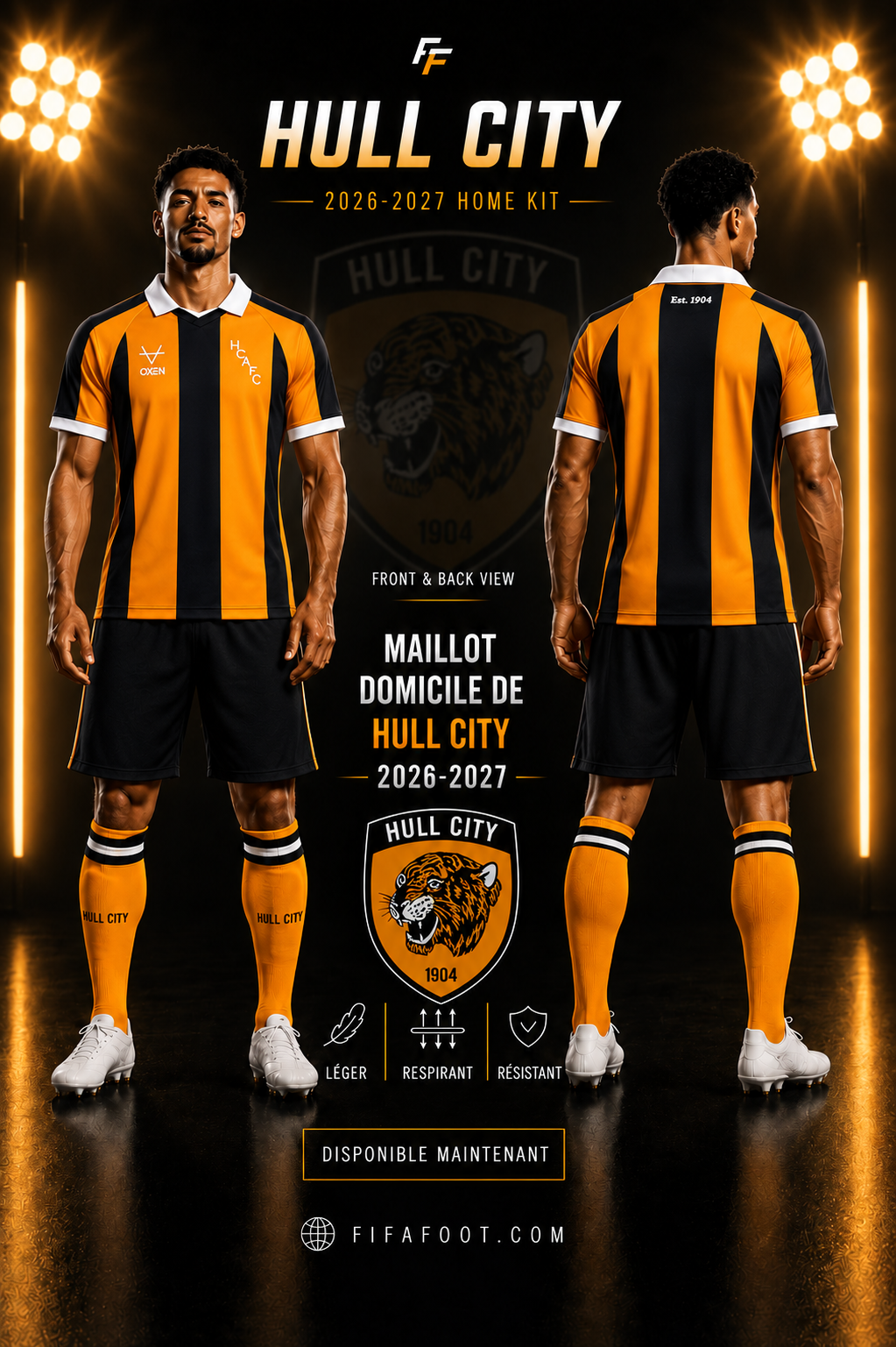 Maillot Hull City Domicile 2026-2027 – Orange & Noir — affiche-corrigee