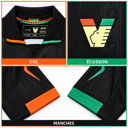Maillot Venezia FC Domicile 2026-2027 – Noir, Vert & Orange — details