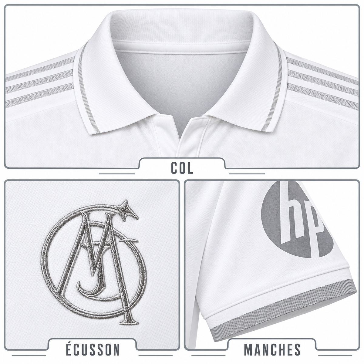 Maillot Commémoratif Real Madrid 125 Ans 2026-2027 – Blanc & Argent — details