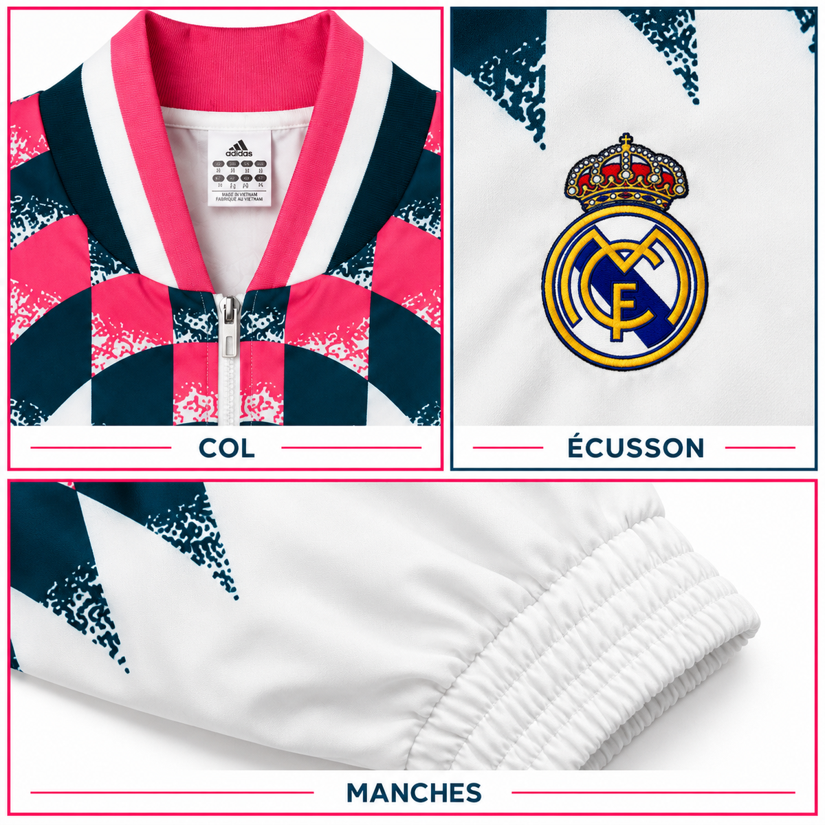 Veste Real Madrid – Style football rétro et design premium — details