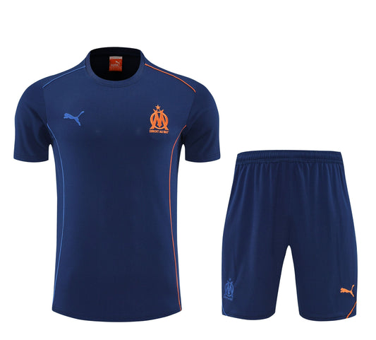 Ensemble T-shirt + short bleu marine Olympique de Marseille 2025-2026