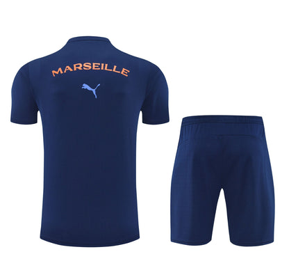Ensemble T-shirt + short bleu marine Olympique de Marseille 2025-2026