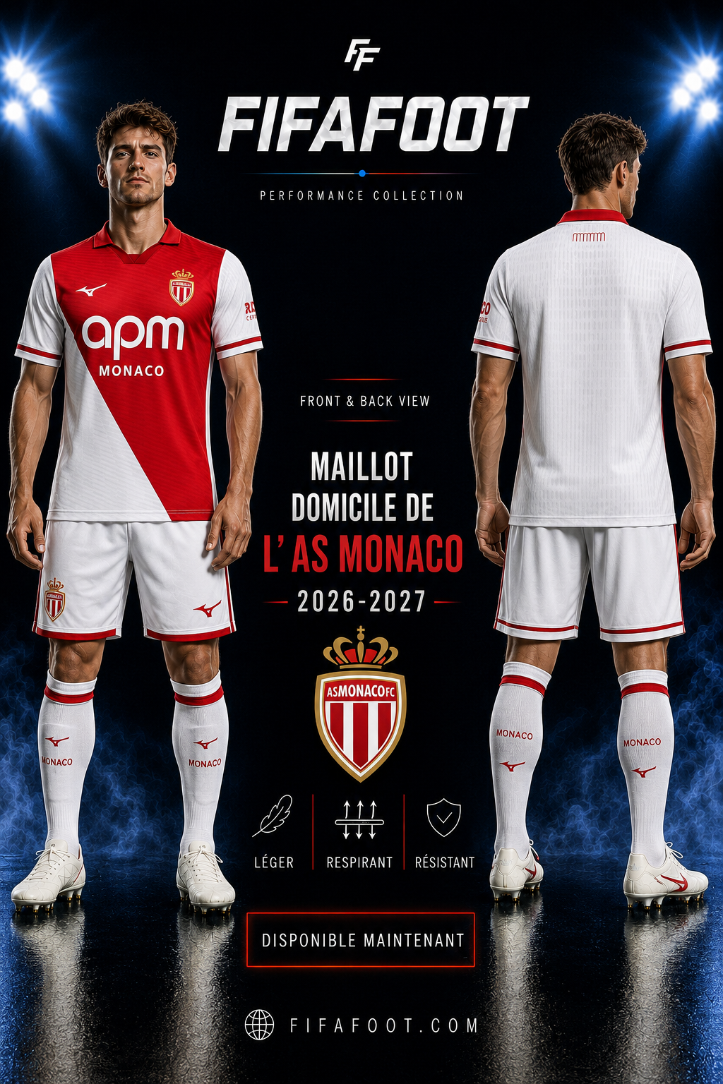 Maillot AS Monaco Domicile 2026-2027 Rouge Blanc – Jersey Football Monaco