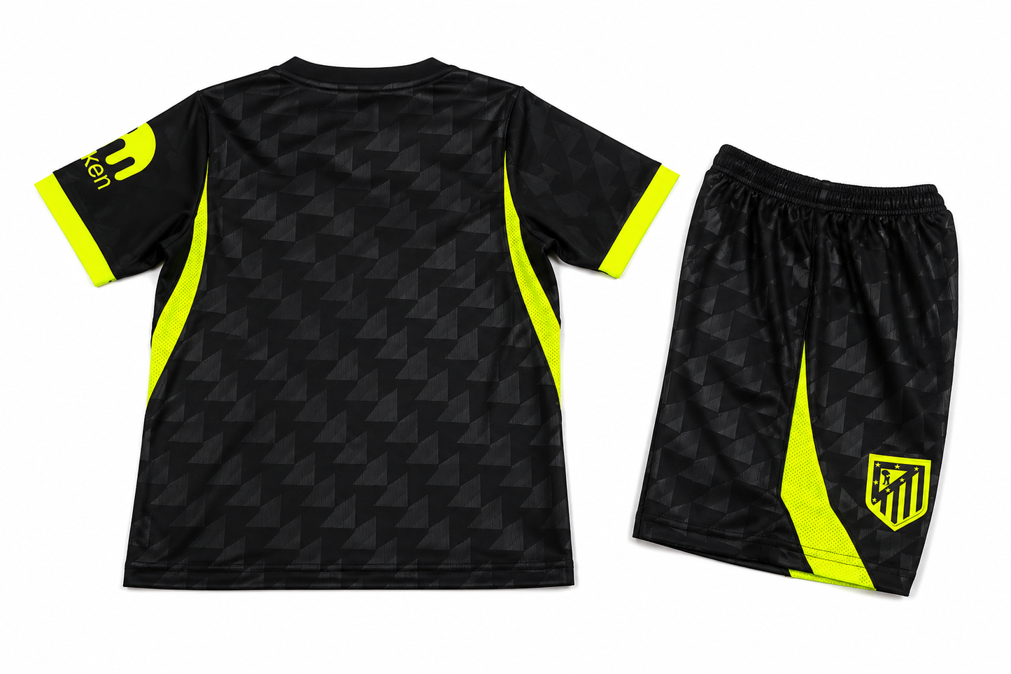 Maillot Atlético Madrid Extérieur 2026-2027 Homme et enfant  – Noir et Jaune Fluo
