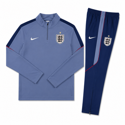 Survêtement Angleterre Gris & Bleu 2026/2027 – Ensemble Training Football Premium Homme