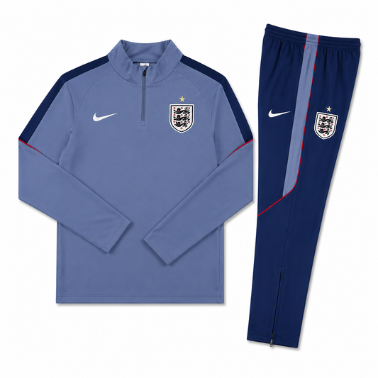 Survêtement Angleterre Gris & Bleu 2026/2027 – Ensemble Training Football Premium Homme
