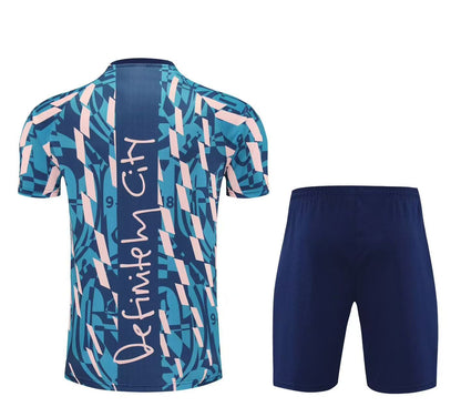 Ensemble bleu camo T-shirt + short Manchester City 2025-2026