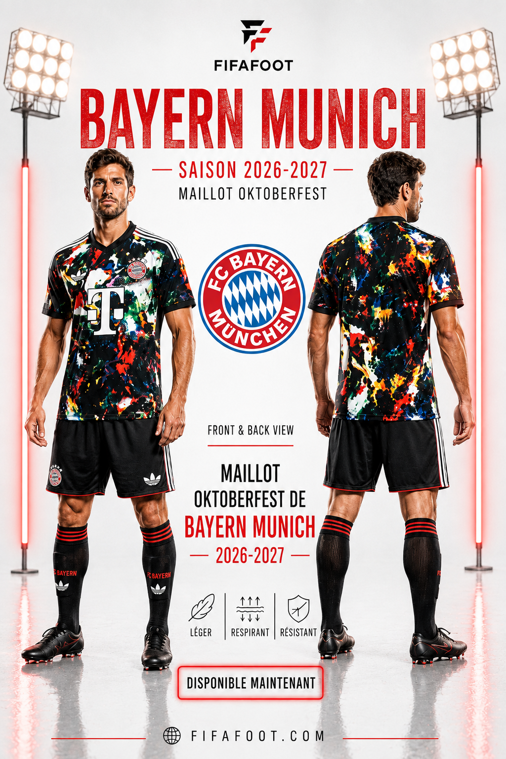 Maillot Bayern Munich Oktoberfest 2026-2027 – Édition Multicolore Noir