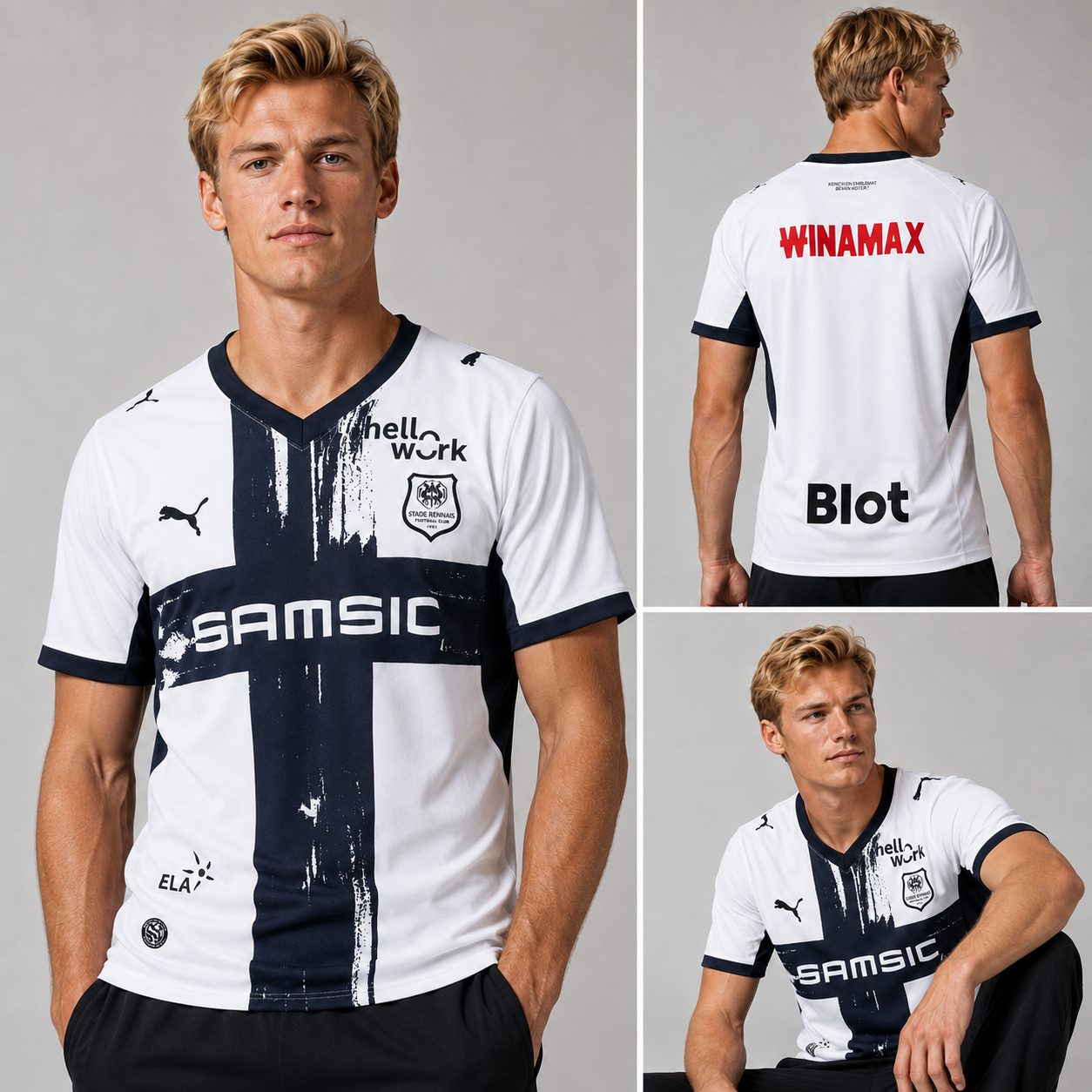 Maillot Stade Rennais Extérieur 2026-2027 Blanc Noir – Jersey Football SRFC Away