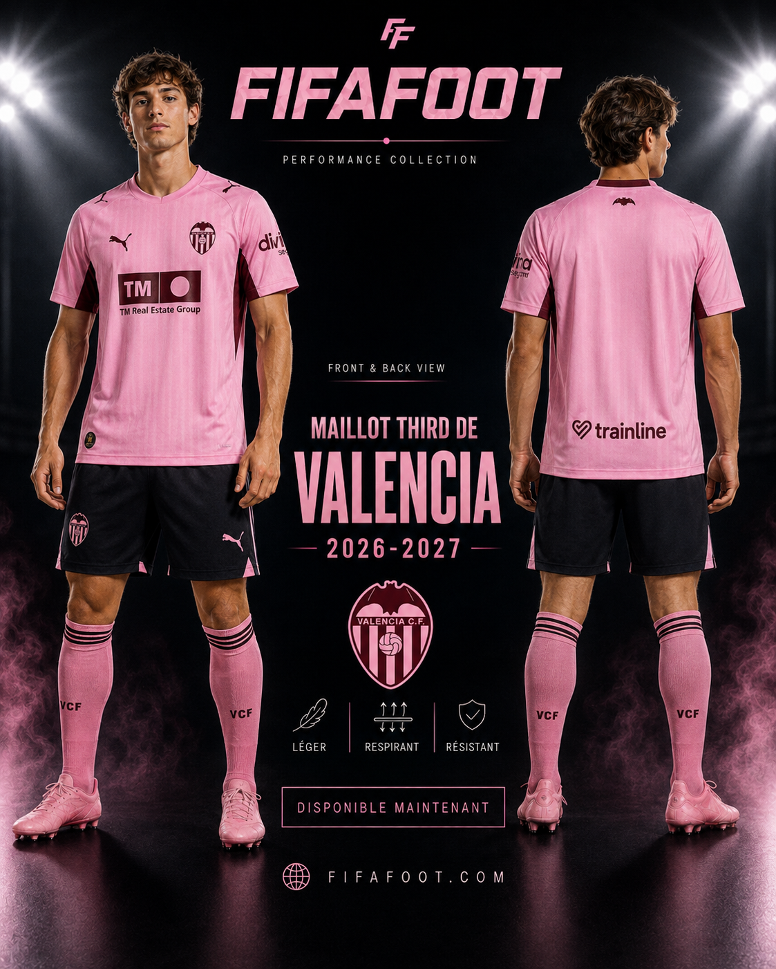 Maillot Valencia CF Third 2026-2027 Rose – Tenue Football Homme