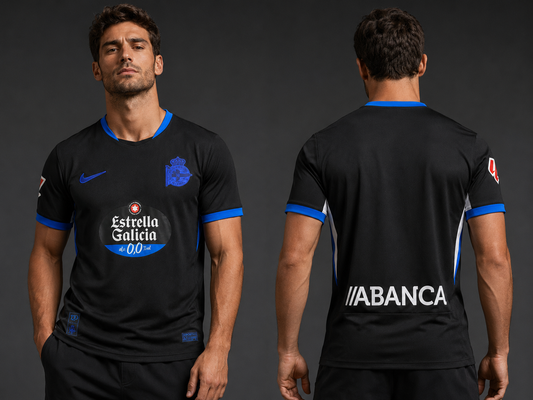 Maillot Deportivo La Corogne Extérieur 2026-2027 Noir Bleu – Jersey Football RC Deportivo Away