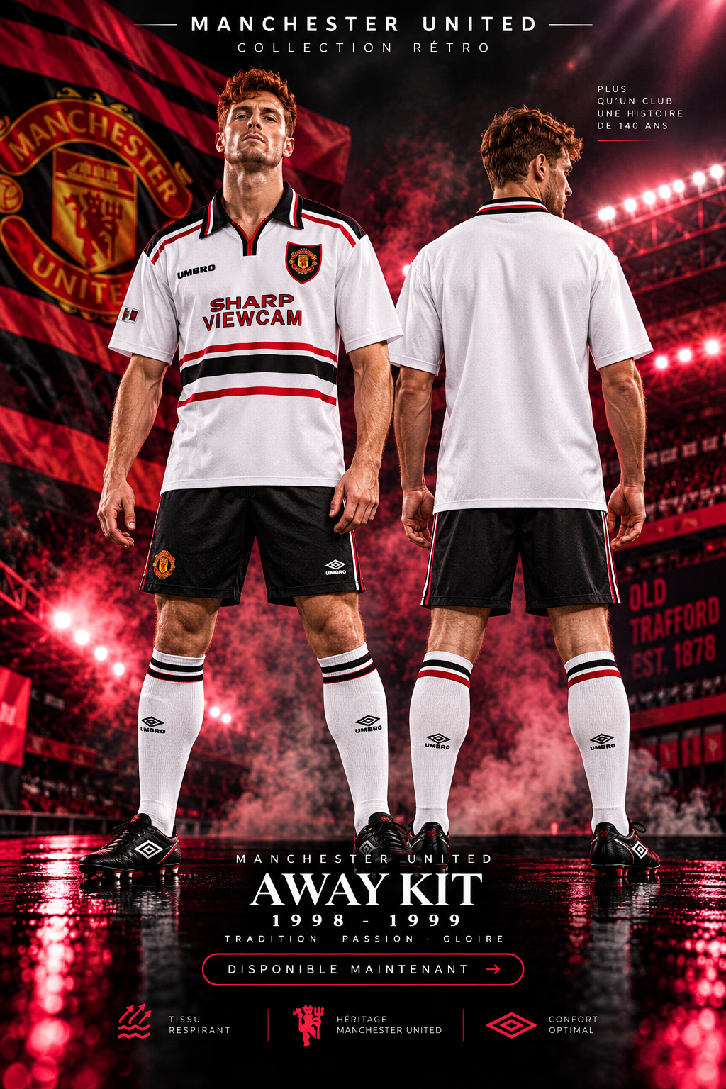 Maillot Rétro Manchester United Extérieur 1998-1999