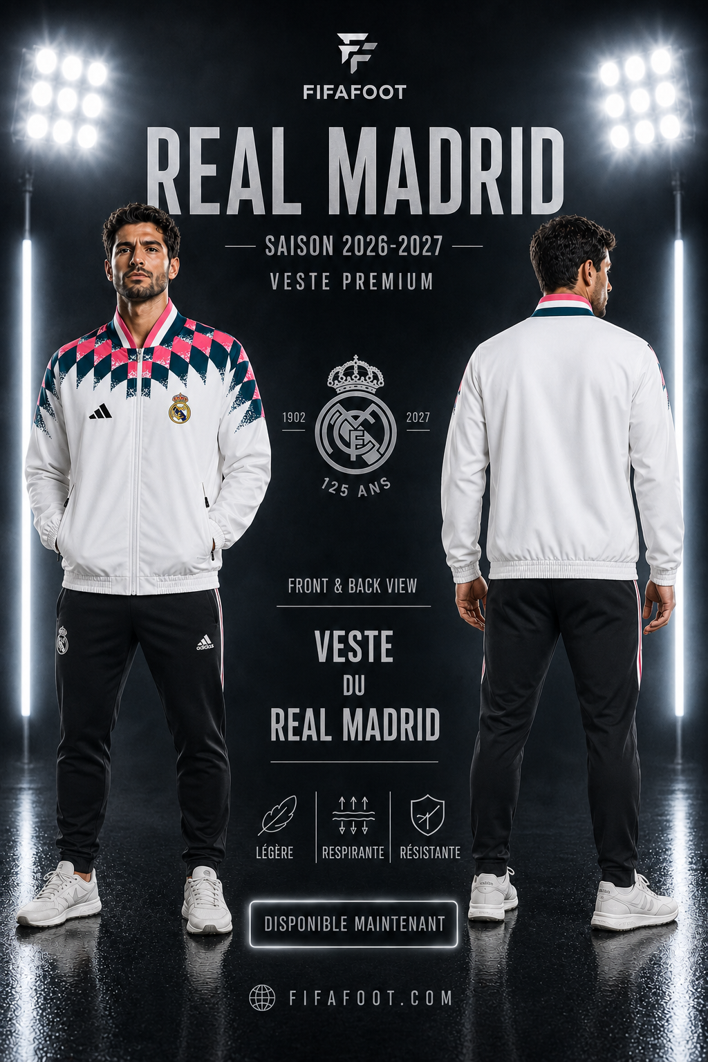 Veste Real Madrid – Style football rétro et design premium