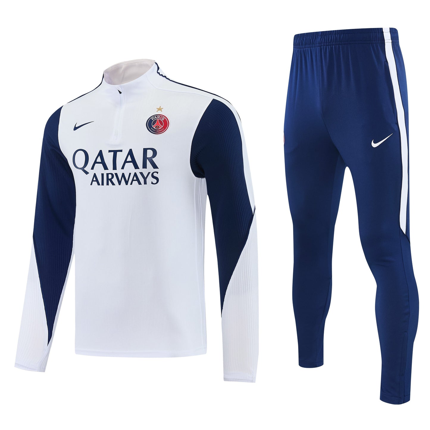 Ensemble 2026-2027 Survêtement PSG Homme Blanc & Bleu – Training Set Football Premium  | FIFAFOOT
