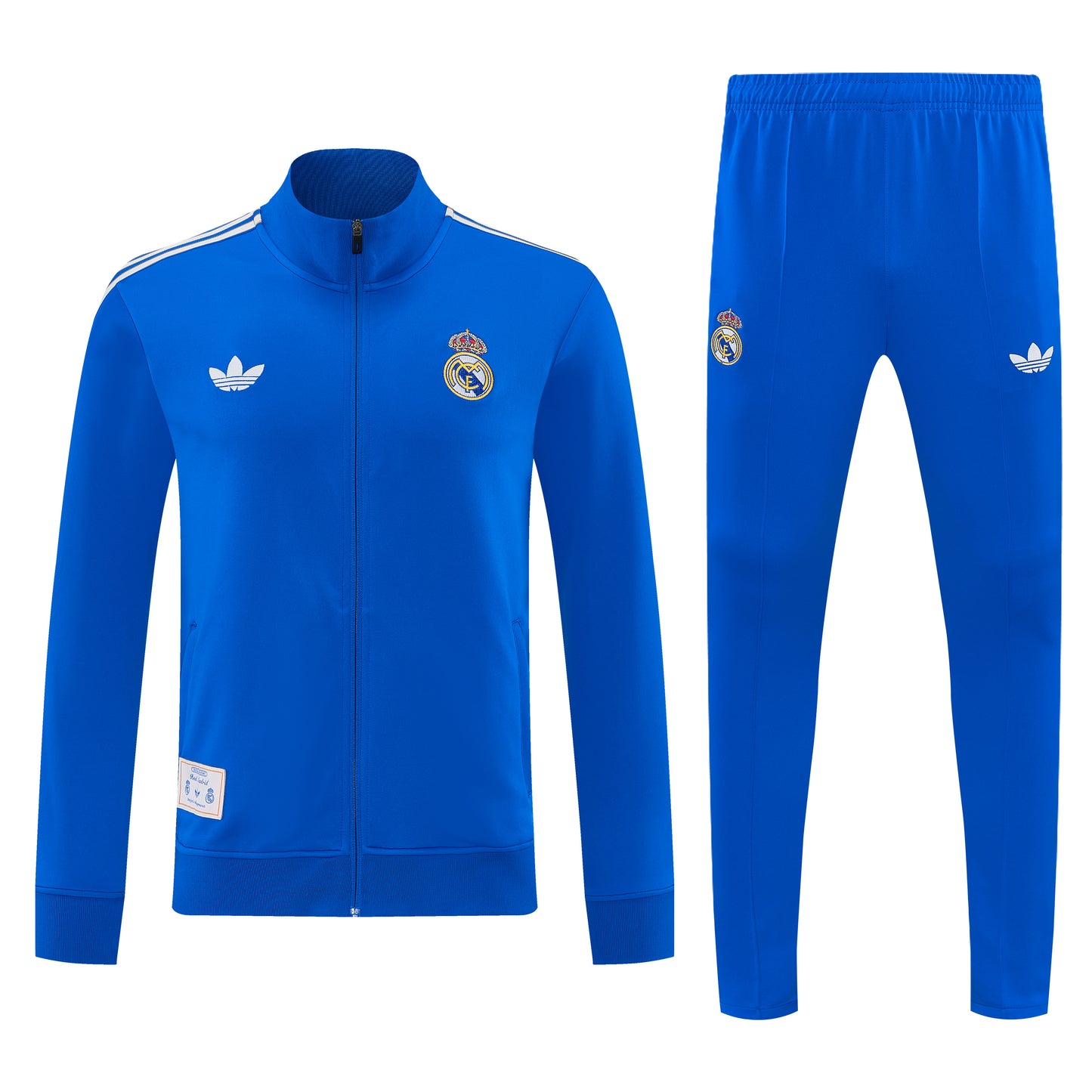 Ensemble Survêtement Real Madrid Bleu 2026/2027 – Tracksuit Football Homme Premium | Veste Zippée & Pantalon Slim Fit