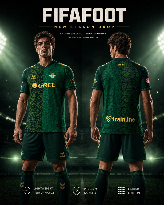 Maillot Real Betis 2026-2027 Extérieur Vert – Tenue Football Enfant & Adulte | 4 Ans à