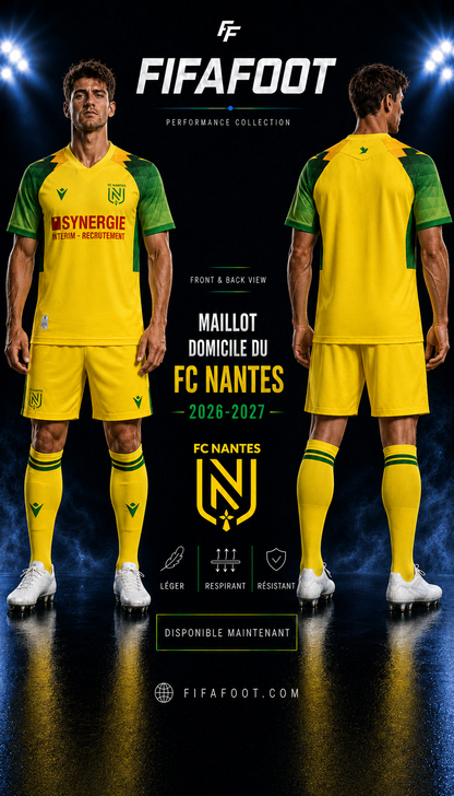 Maillot FC Nantes Domicile 2026-2027 Jaune Vert – Jersey Football FCN