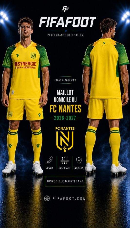 Maillot FC Nantes Domicile 2026-2027 Jaune Vert – Jersey Football FCN
