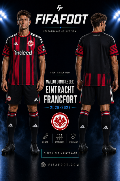 Maillot Eintracht Francfort Home 2026-2027 – Domicile Noir Rouge