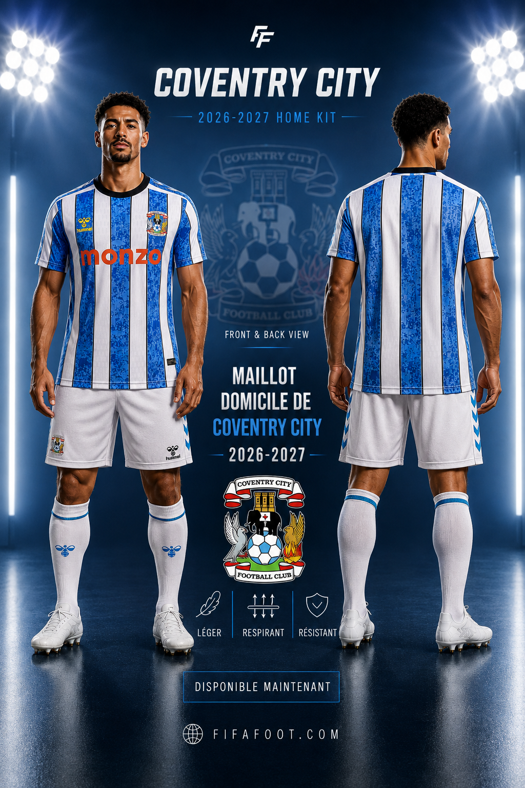Maillot Coventry City Domicile 2026-2027 – Bleu & Blanc