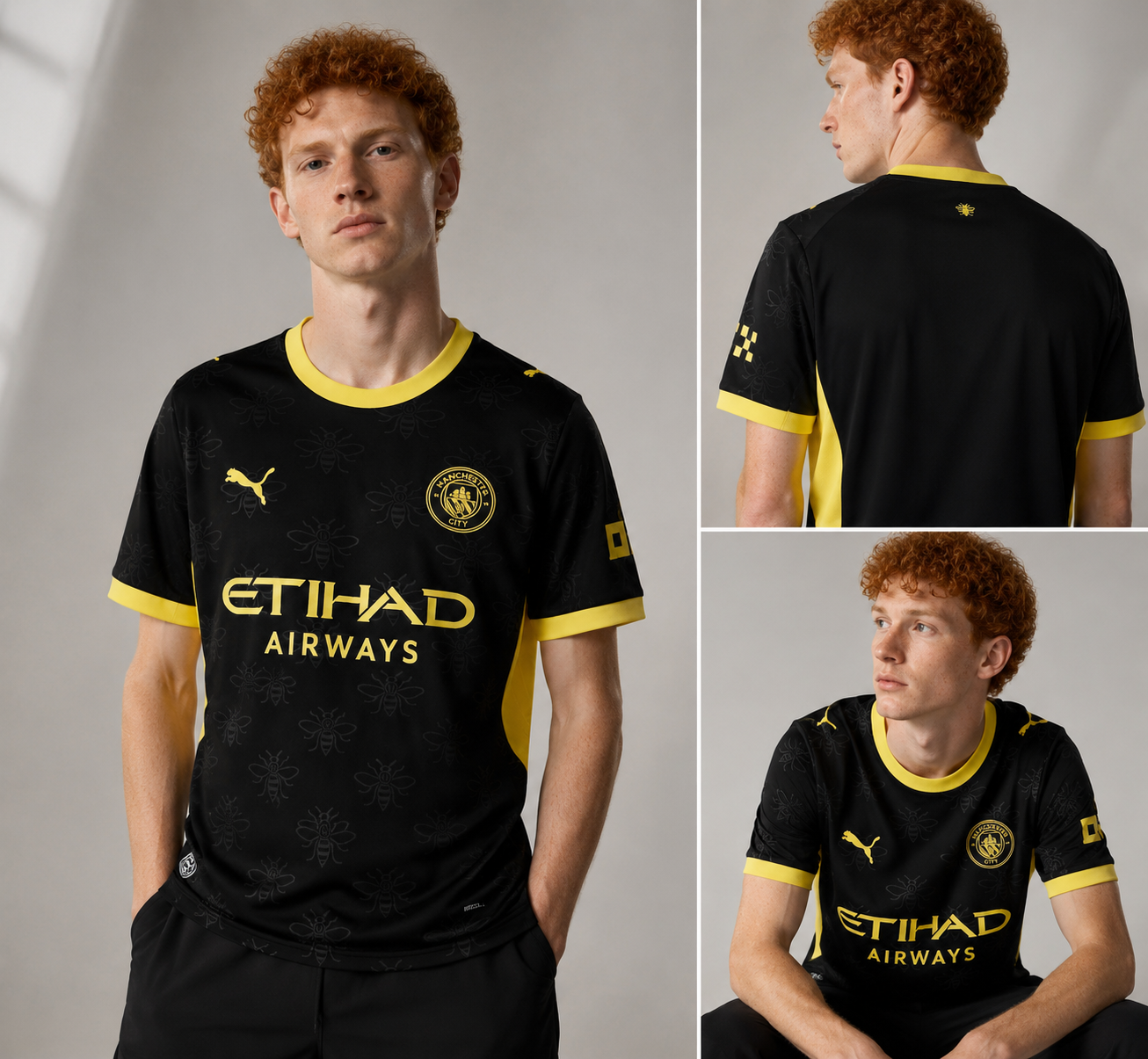 Maillot Extérieur Manchester City 2026-2027 Noir & Jaune