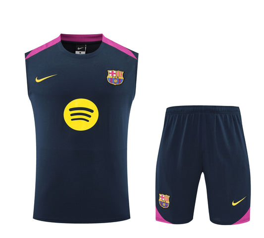 Ensemble bleu marine débardeur + short  FC Barcelone 2025-2026