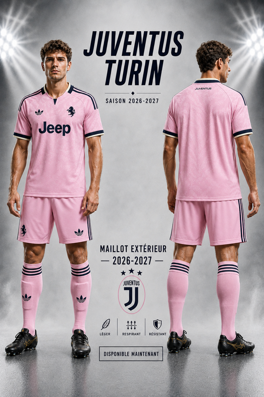 Maillot Extérieur Juventus Turin 2026-2027 Rose & Bleu Marine
