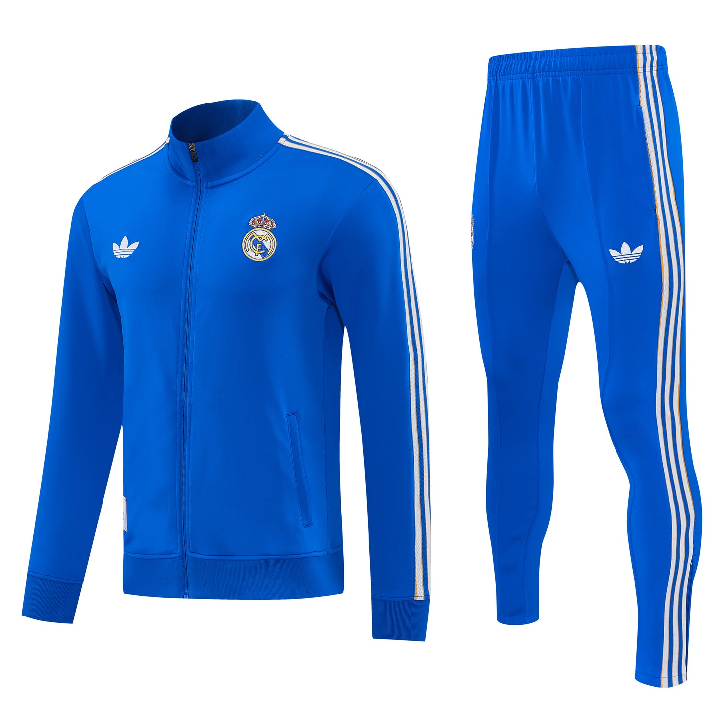 Ensemble Survêtement Real Madrid Bleu 2026/2027 – Tracksuit Football Homme Premium | Veste Zippée & Pantalon Slim Fit