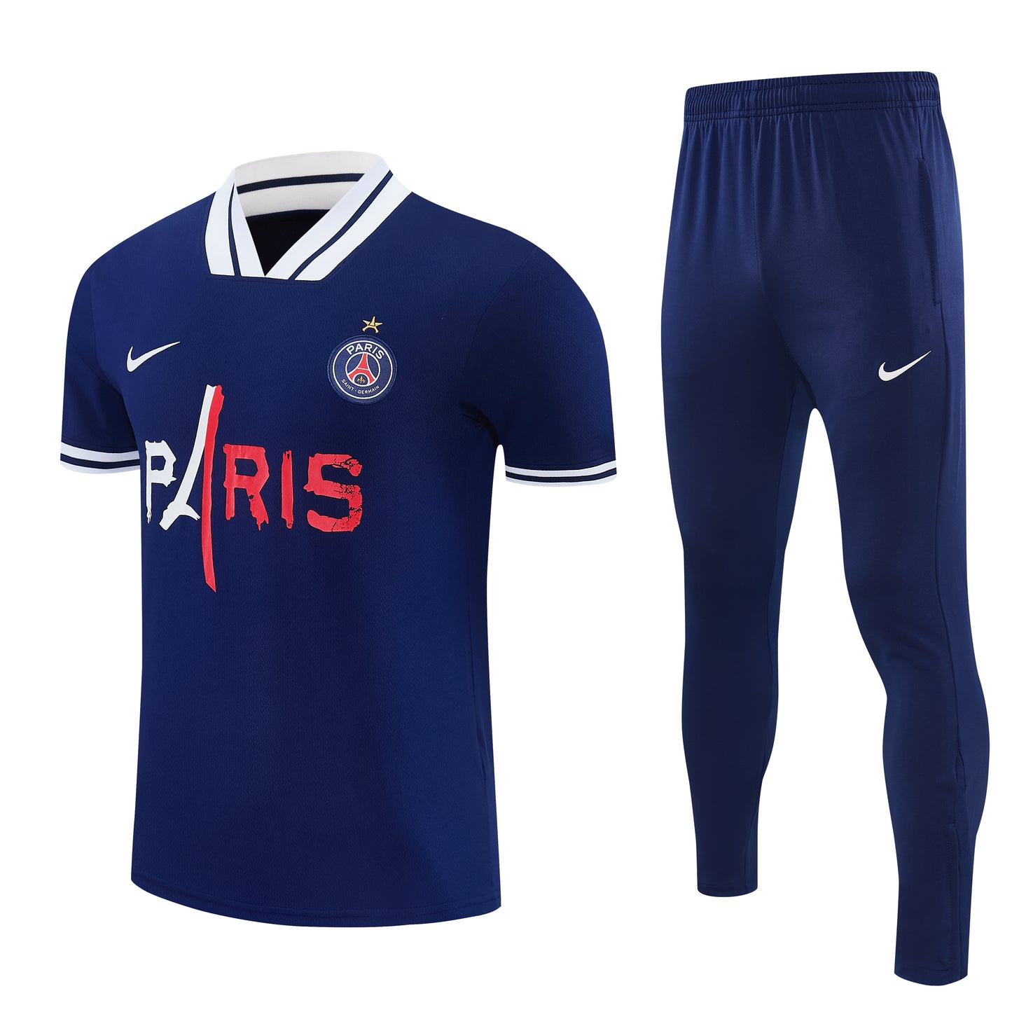 Ensemble 2026-2027 PSG Homme Bleu Marine – T-Shirt Paris + Pantalon Jogging | Survêtement Football Lifestyle 2026-2027