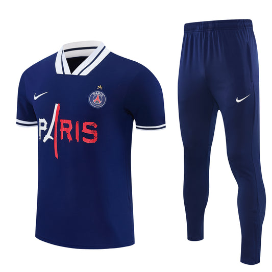 Ensemble 2026-2027 PSG Homme Bleu Marine – T-Shirt Paris + Pantalon Jogging | Survêtement Football Lifestyle 2026-2027